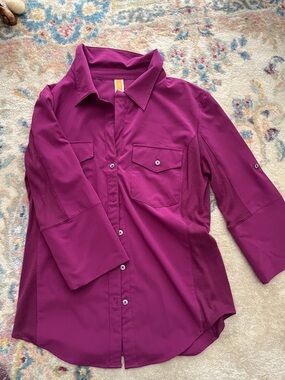 Lacy 3/4 sleeves magenta